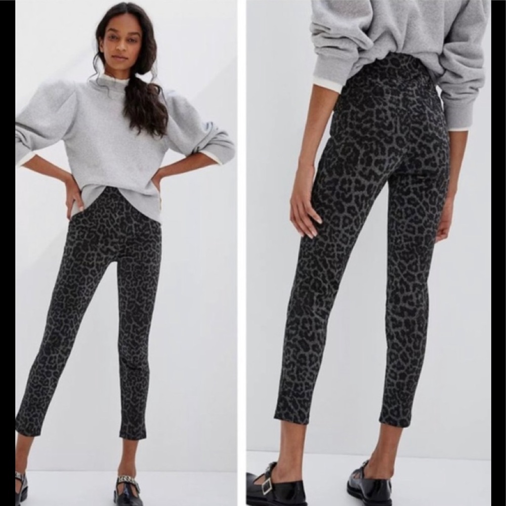 Sanctuary x Anthropologie Runway Shimmer Leopard Leggings NWT